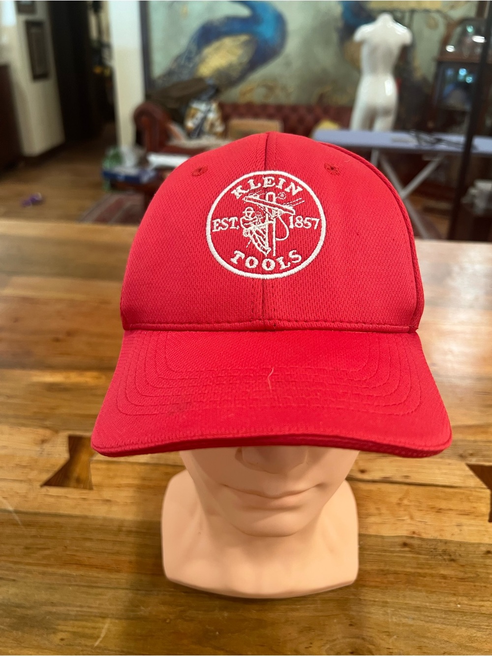 Klein Tools Red Embroidered Logo Cap for Men